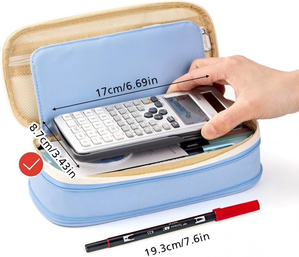 EASTHILL Big Capacity Pencil Pen Case Office College School Large Storage High Capacity Bag Pouch Holder Box Organizer Light Blue - Image 6