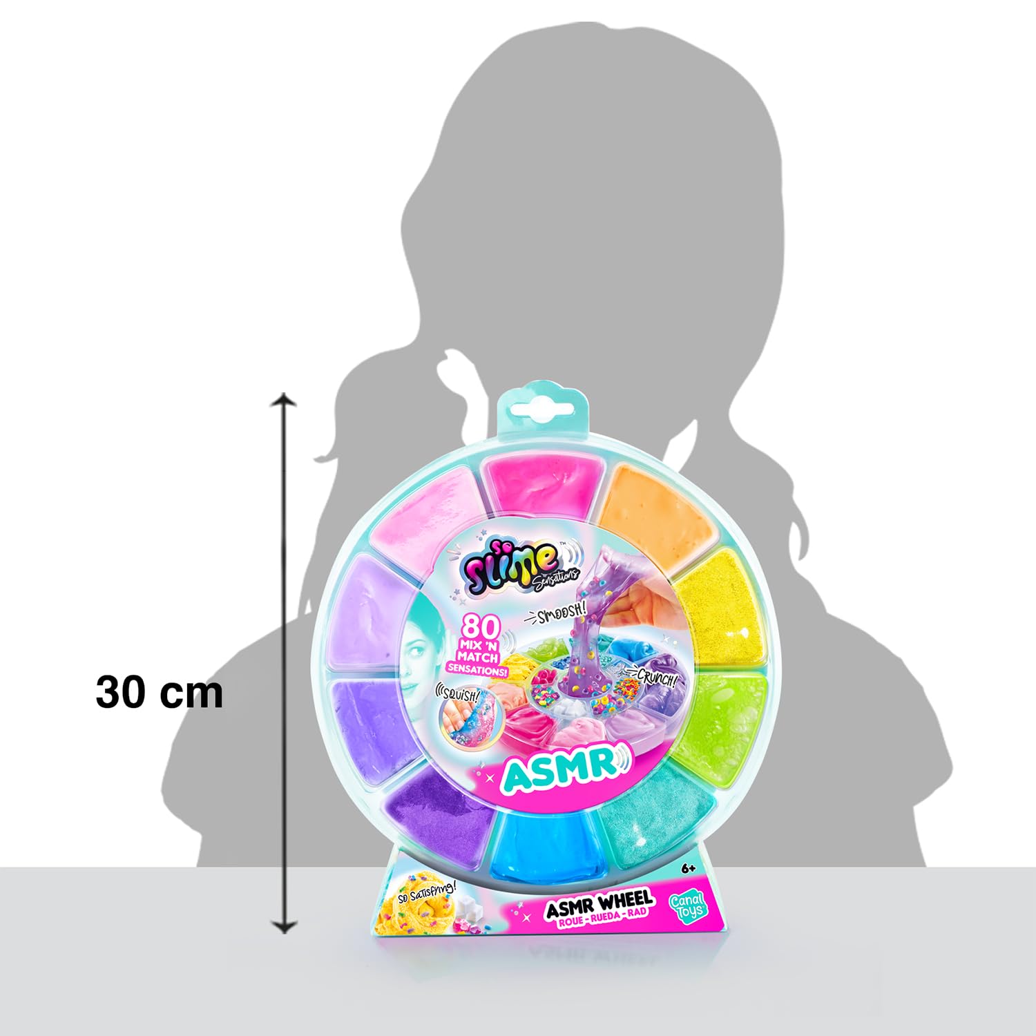Canal Toys - So Slime - Ruota ASMR - 10 Texture + 8 Decorazioni = 80 Sensazioni Mix'n'Match - Kit Sensoriale Rilassante - Attività creative Bambini 6 Anni in su - Dimensioni L26×P7×H26,8 cm - SSB 009