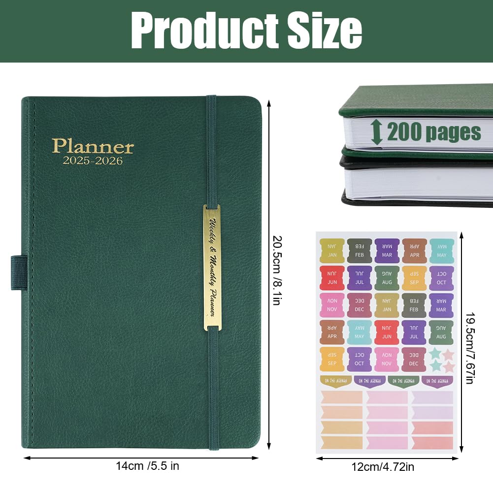AUAUY A5 Weekly Planner Notebook, Hardback Leather To Do List Notebook - Image 2