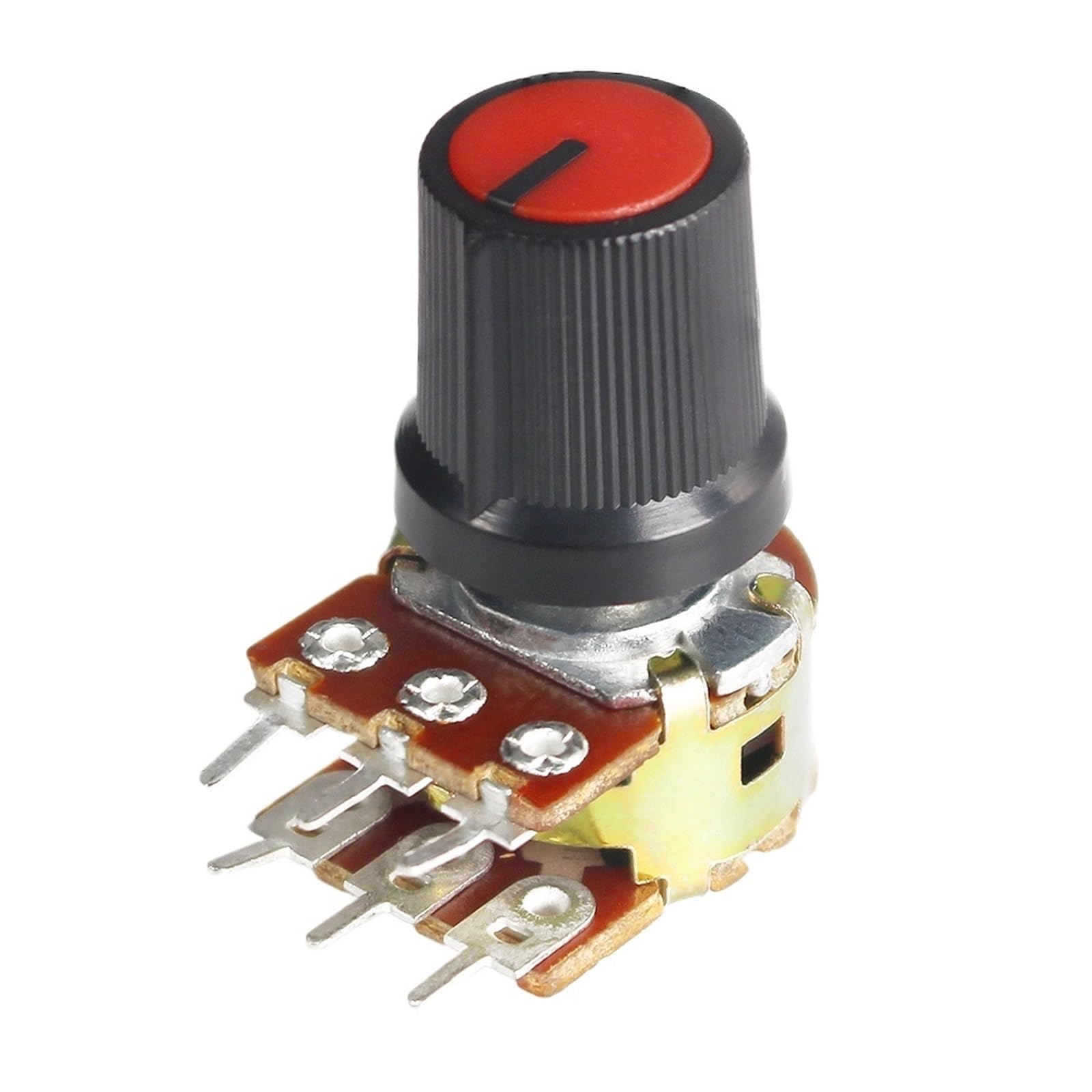 5Set Potenziometri WH148 15mm Resistenza potenziometro rotativo conico lineare a 6 pin 1K 10K 20K 50K 100K 250K 1M con cappuccio rosso AG3(10K Ohm)