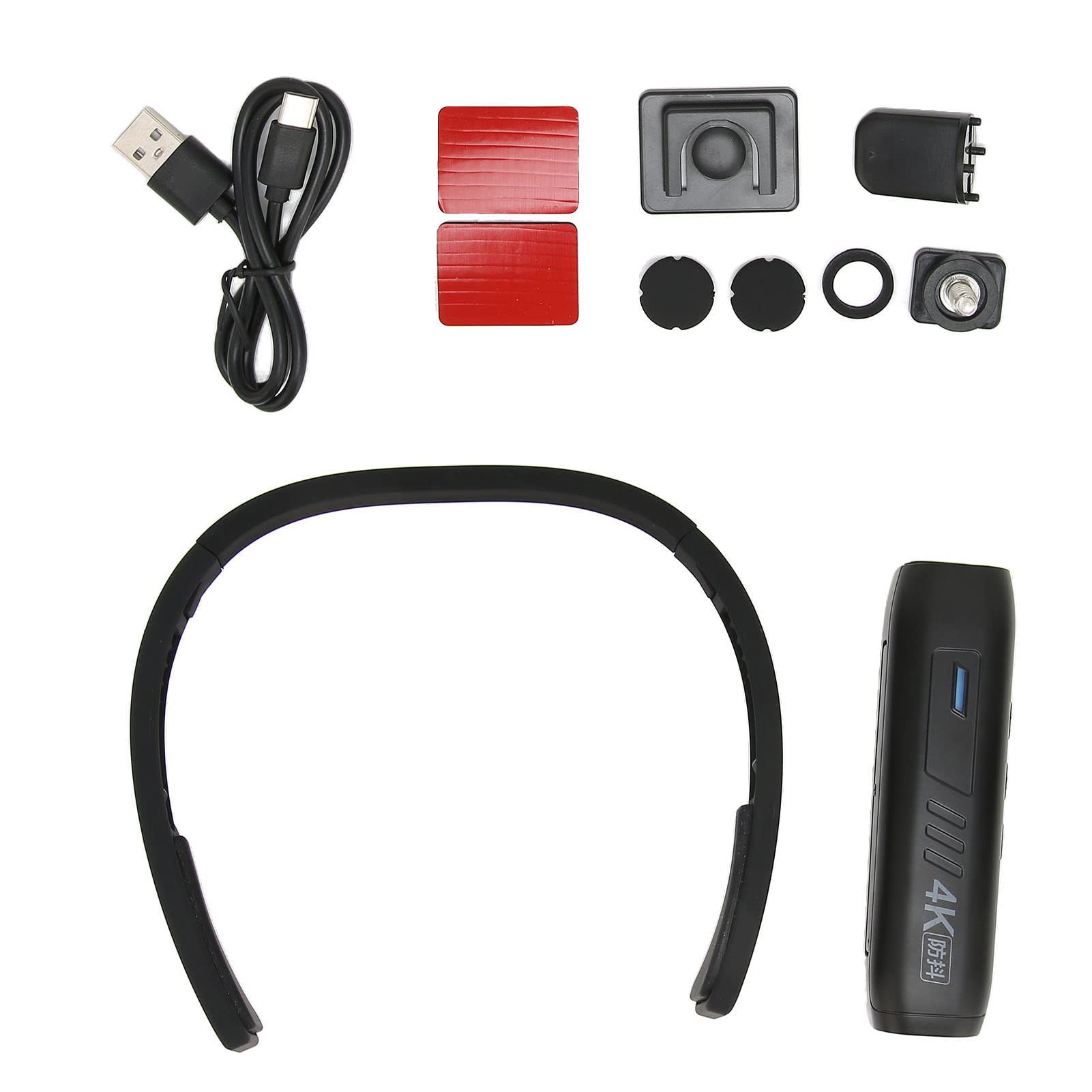 Yunseity Videocamera 4K, Videocamera 1080P 60FPS Montata sulla Testa a Mani Libere, Videocamera Indossabile sulla Testa, Stabilizzatore Cardanico a 6 Assi, Controllo App Wi-Fi