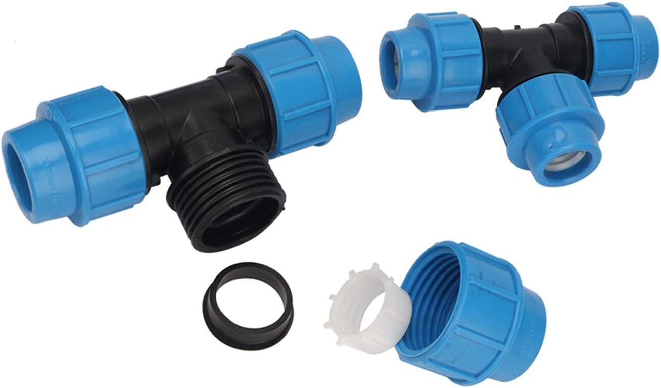 Hose Connector 20 Mm 25 Mm 32 Mm PE Tee Connector Outer Diameter 20/25/32 Mm Pipe Interface 3-Way Connection Sanitary Fittings 5 Pieces (Color : 32mm)