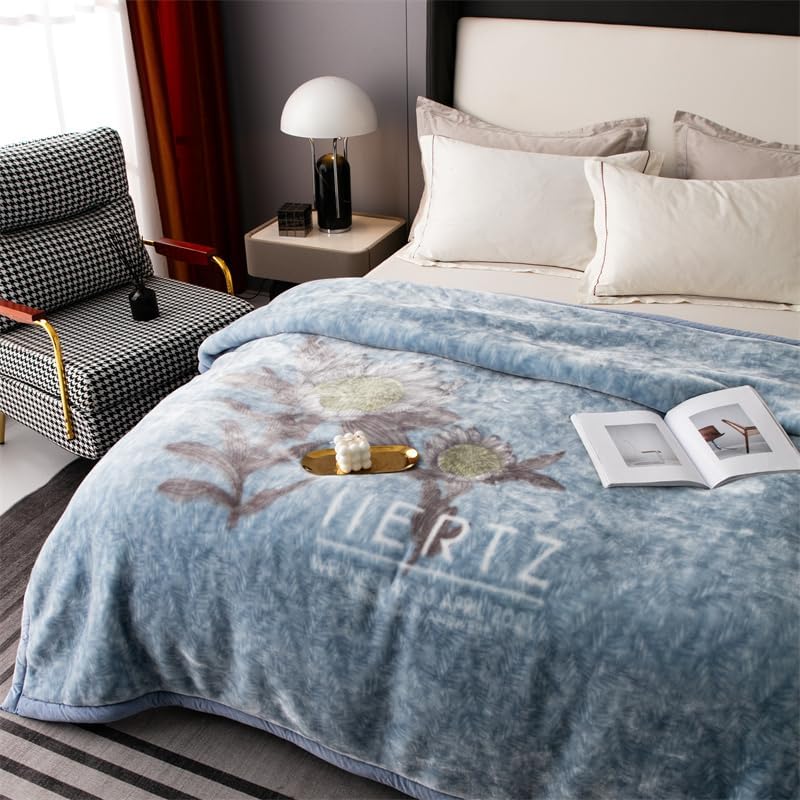 Miniatura 6 de LGYKUMEG Manta suave coreana pesada, manta reversible de felpa coreana de 9.9 libras, manta de envoltura suave de 79 x 91 pulgadas, manta de