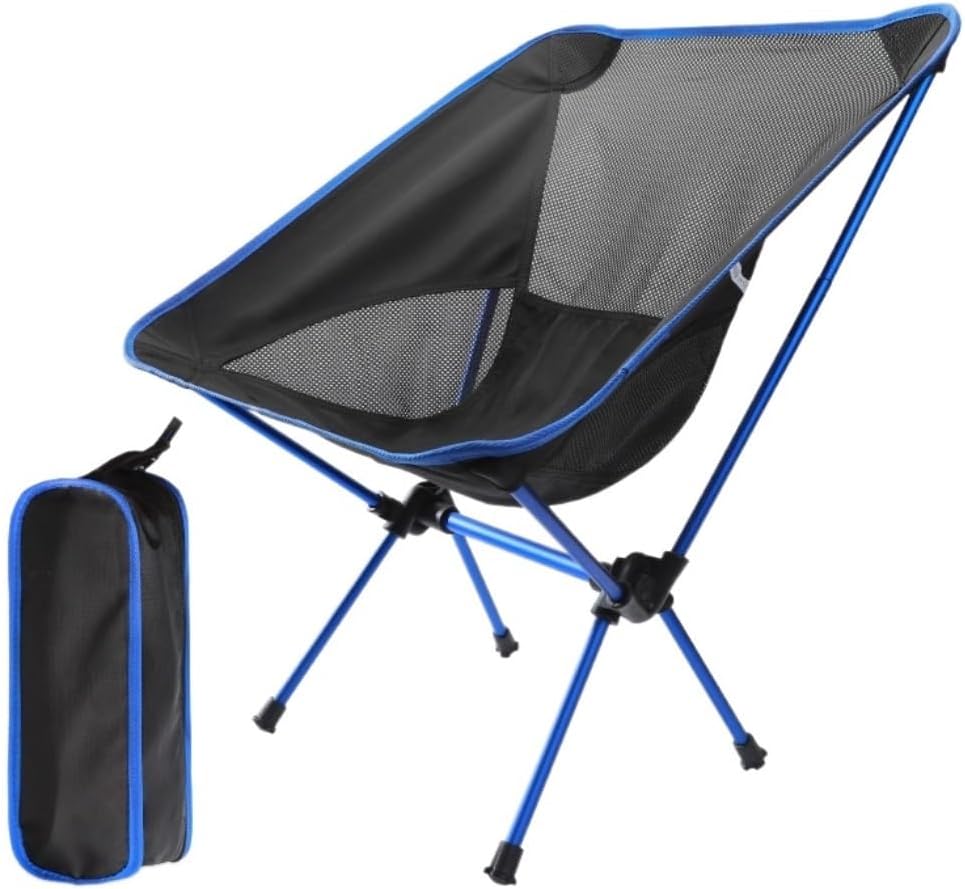 Portable Folding Chair Folding Chair Outdoor Camping Chair Removable Washable Fishing Picnic BBQ Chair Adjustable Folding Chair(B)