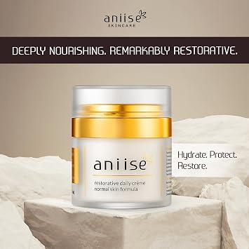 Aniise Restorative Face Cream with Vitamin E for Daily Use - Reduces Wrinkle, Hydrates and Refreshes Skin - Gentle Moisturizer, Normal Skin Formula - All Natural, Vegan 1 oz (Packaging May Vary)