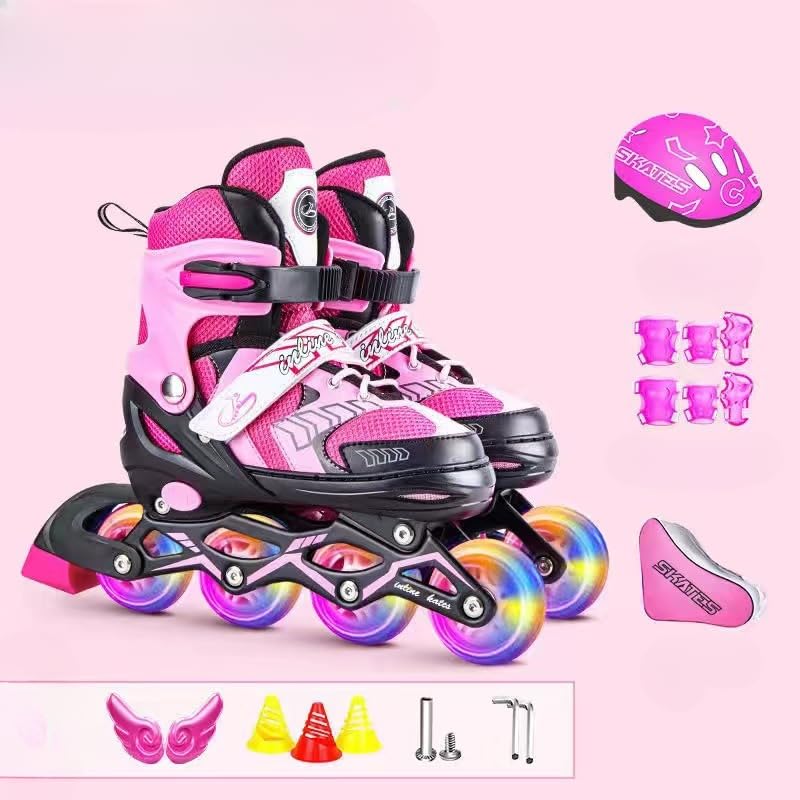 Patins Infantis Ajustáveis - Rodas Luminescentes, Tamanhos 11J-7