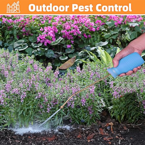 Image of Diatomaceous Earth Duster, 230ml Large, Powder Duster Kit with Long Copper Tube & Folding Funnel, Indoor Outdoor Silicone Sprayer Heavy Duty Bulb Applicator for Home and Garden(Blue)
