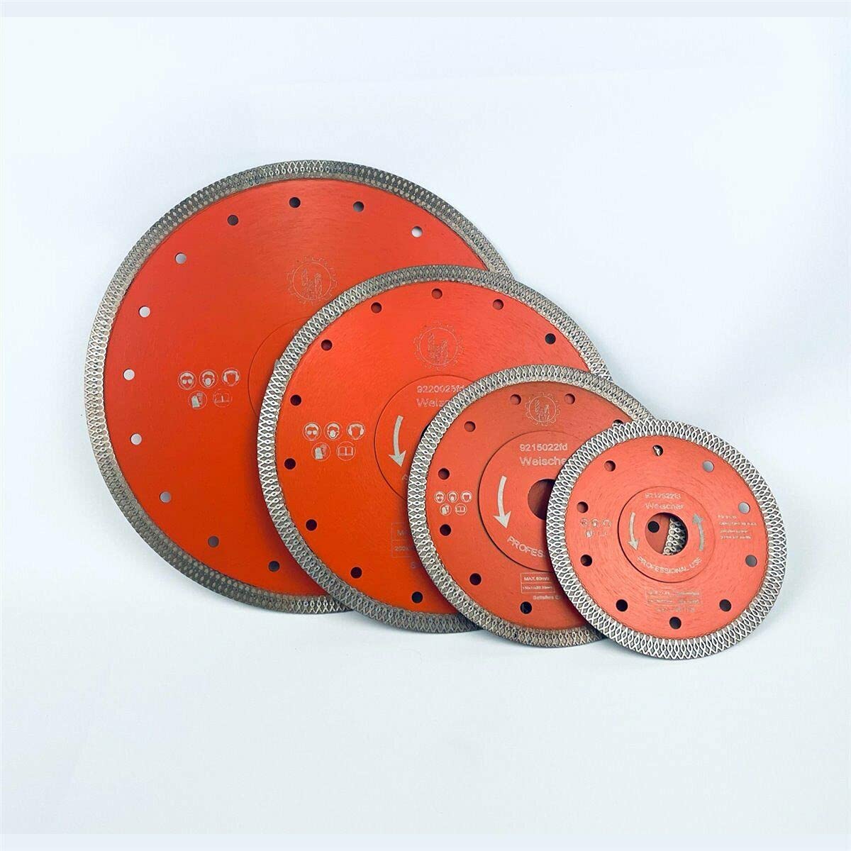 Weischer® - Diamanttrennscheibe 350 x 30 mm Fliese | Diamantscheibe Trennscheibe extra dünn | für Feinsteinzeug, Keramik, Marmor, Granit, Naturstein | Segmenthöhe 10 mm