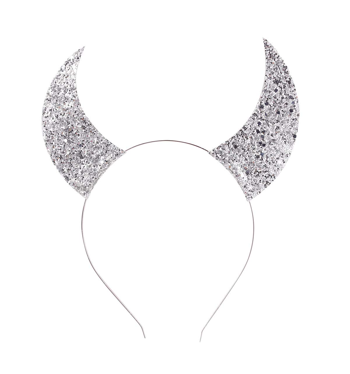 Koolgil Halloween Sequins Devil Horns Headband Cosplay Makeup Ball Props Festival Party Headband for Adults and Children