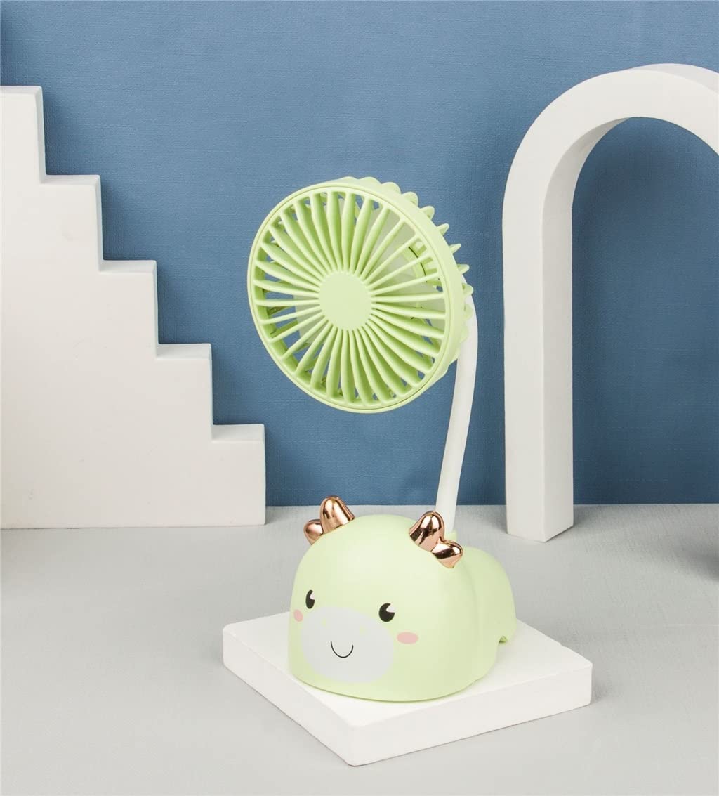 ZYFSHA Wentylatory stołowe z kreskówek Mini Wyciszenie Studenta Przenośny mini wentylator biurkowy USB Macarone Akumulatorowy wentylator biurkowy (kolor: niebieski, rozmiar: 9,3 * 6 * 22 cm) (różowy