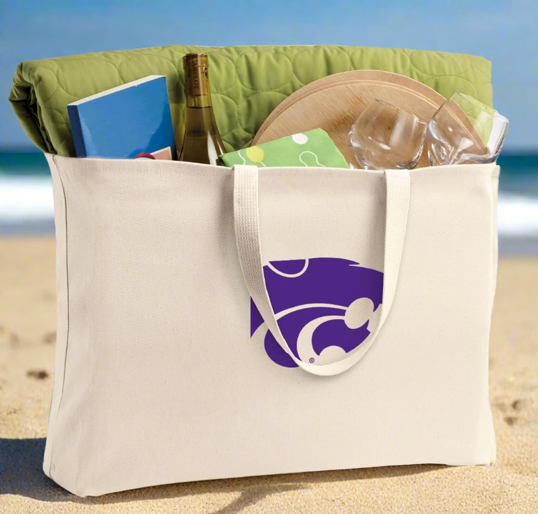 Broad Bay JUMBO Kansas State Tote Bag or Large Canvas K-State Shopping Bag