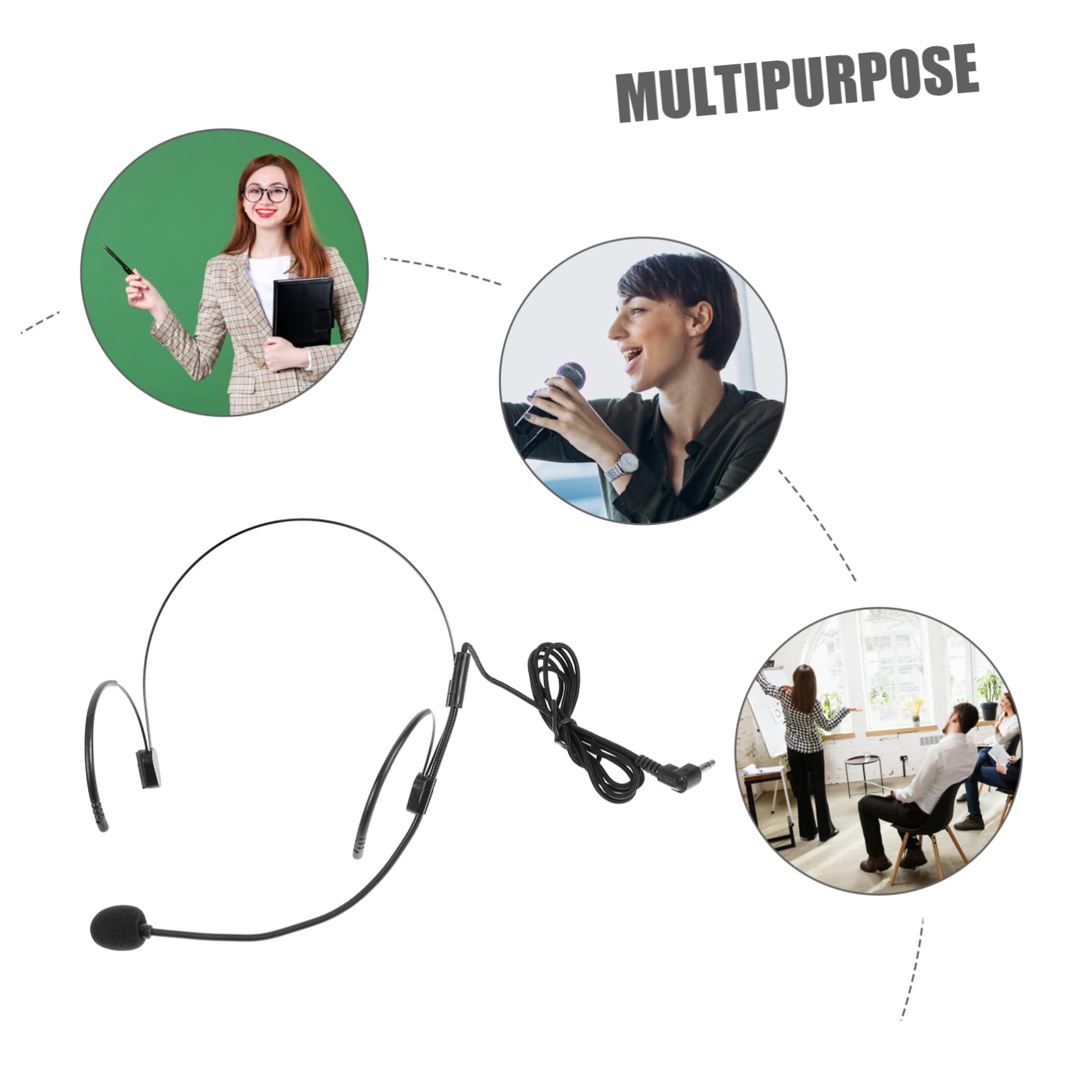 Alasum 5piezas Micrófono De Diadema Portátil para Profesores Auricular Jack para y Presentaciones Diseño Ergonómico y Cómodo