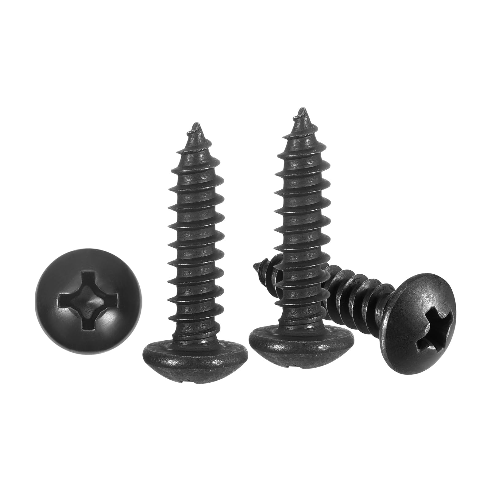 METALLIXITY Phillips Pan Head Self Tapping Screws(M5x20) 50Pcs, 304 Stainless Steel Self Drilling Screw for Metal Wood Plastic, for Cabinet Wall Shutter Plate Rock Furniture, Black — image 1