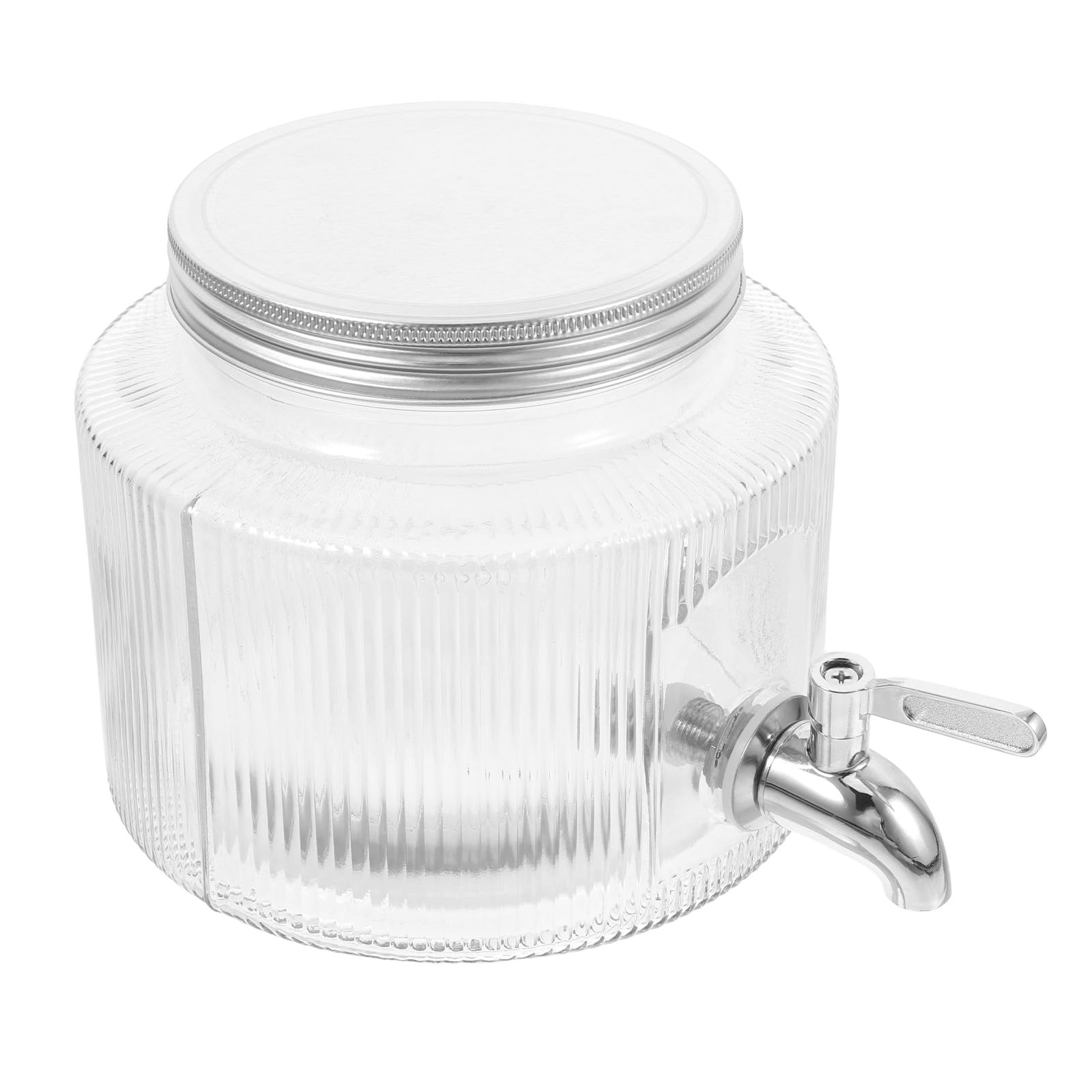 Glas Wasserspender mit Zapfhahn 2, 8l aus Glas und Edelstahl | Glasbehälter mit Hahn für Kühlschrank, Vielseitig Einsetzbar für Saft, Eistee und Limonade, für Party und Zuhause