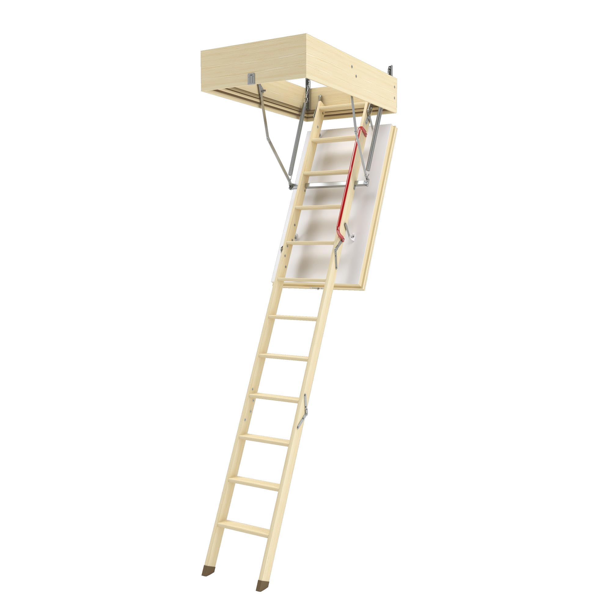 FAKRO - LWT Dachbodentreppe - Bodentreppe 120x60 cm - Gedämmt, 0,51 U W/m²K - Klappbar, 3-teilig, Öffnungsklappe 8 cm stark, Treppen und Kasten aus Holz, Max. 160 kg belastbar, 12 Stufen