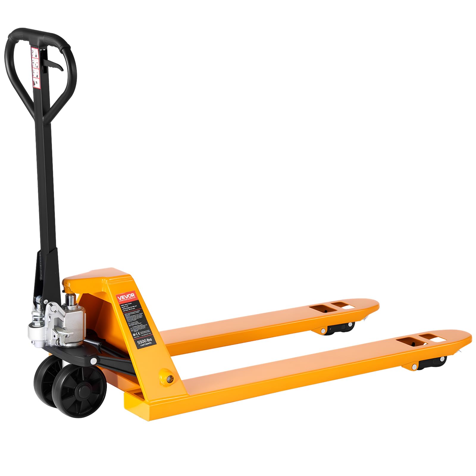 VEVOR Transpallet, Capacità 2,​5 T, Transpallet Manuale con Forche da 1620 x 685 x 1225 mm per Movimentazione Materiali, Altezza di Sollevamento Forche 85-​180 mm, per Magazzino, Supermercato