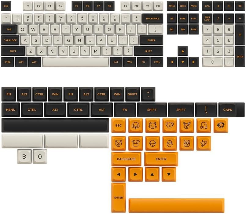 Akko Carbon Retro ASA Low Profile Keycap Set 155 Keys