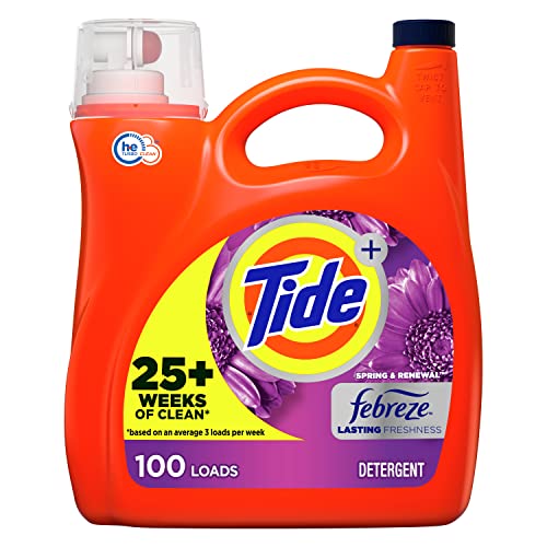 Tide Plus Febreze Freshness Spring & Renewal He Turbo Clean Liquid Laundry Detergent 154 Fl Oz 100 Loads 154 Fl Oz