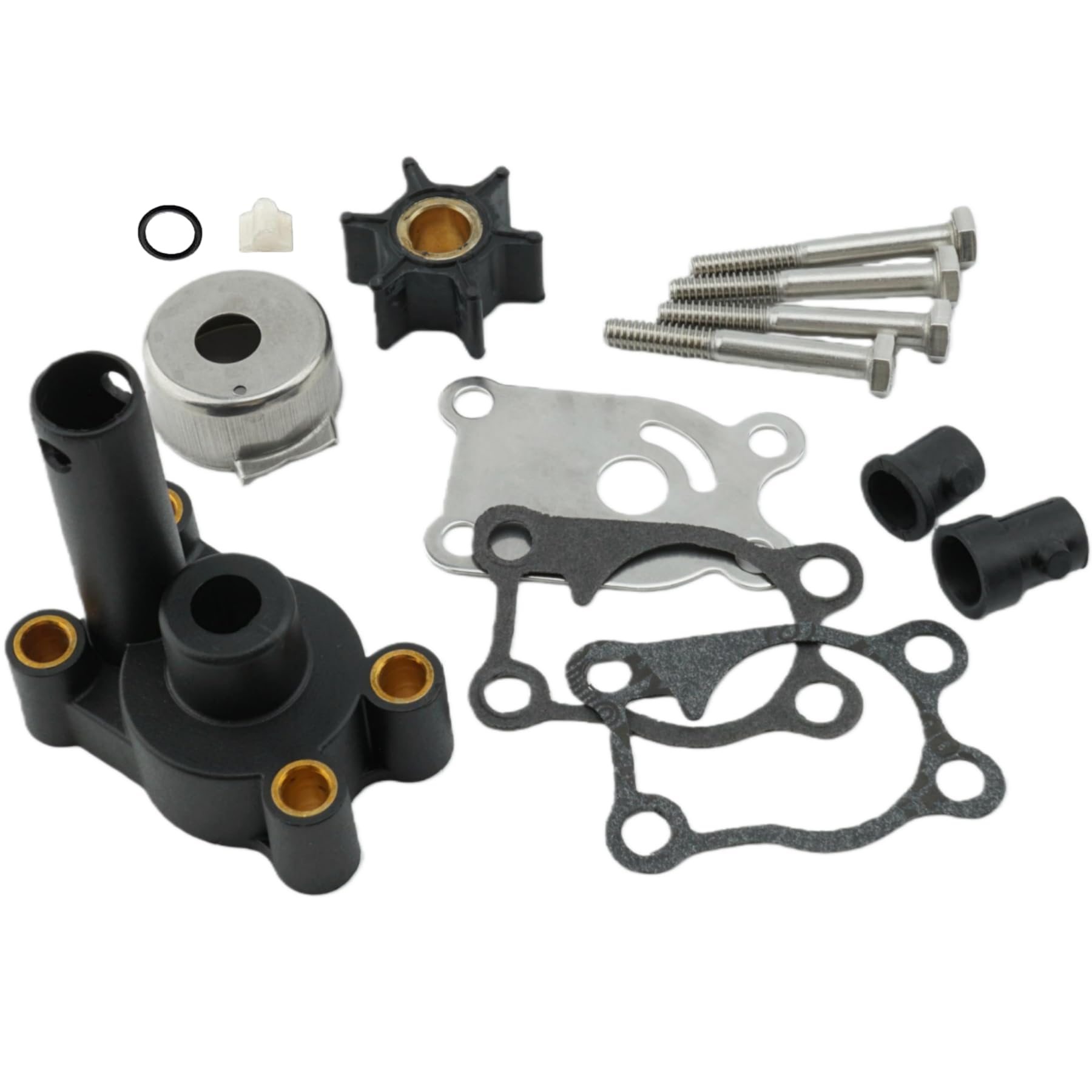 396644 Water Pump Impeller Repair Kit with Housing for Johnson Evinrude OMC Outboards 2 Stroke 4 4.5 6 8 HP Engines 1980-1997 Marine Cooling System Service Compatible with Sierra 18-4529 Replacement
