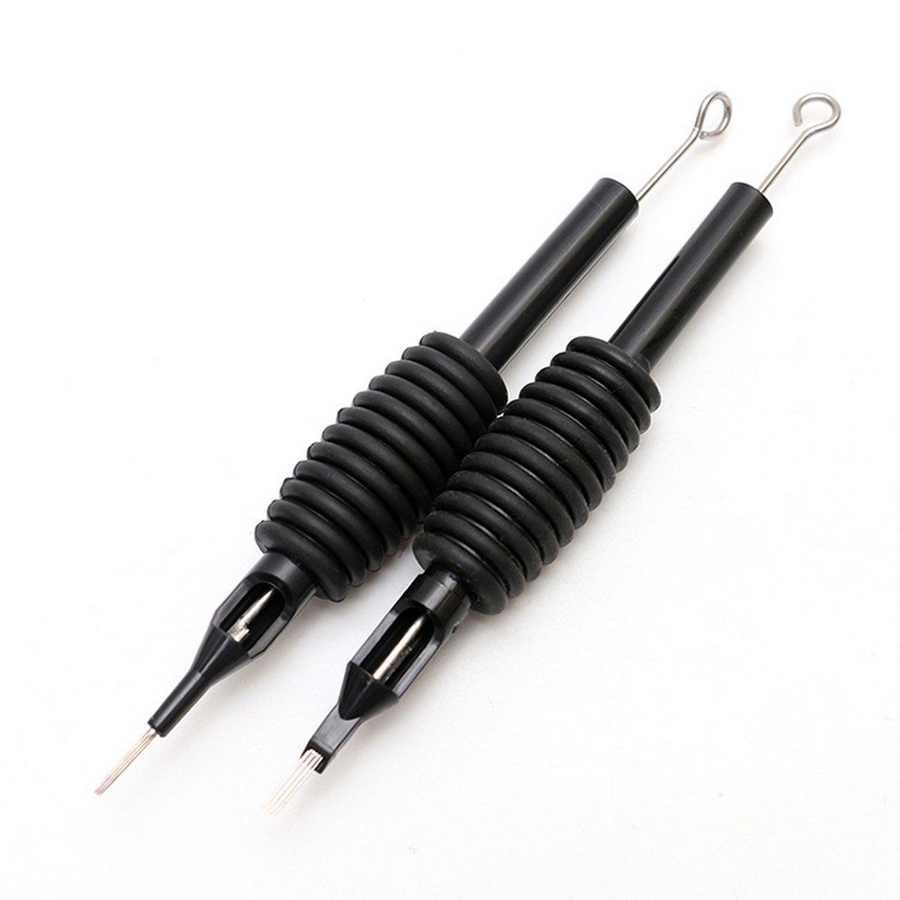 50PCS Disposable Sterilized Conjoined Tattoo Needles and Tubes Grip 5RL(19mm)