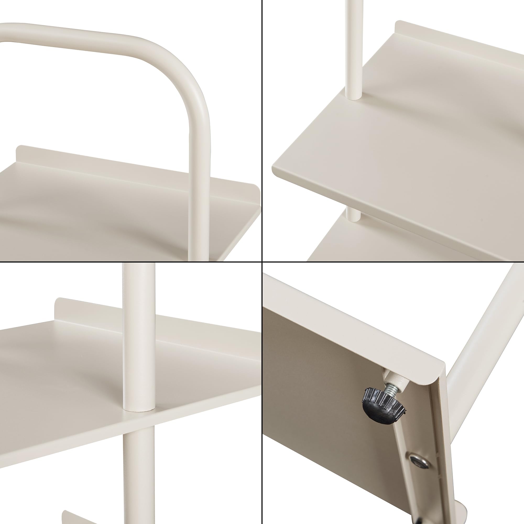 [en.casa] Schuhregal schmal Poytya mit 5 Ebenen Metall 119 x 34 x 32 cm Schuhständer für 5 Paare Schuhregal Standregal Flur Wohnzimmer Champagne