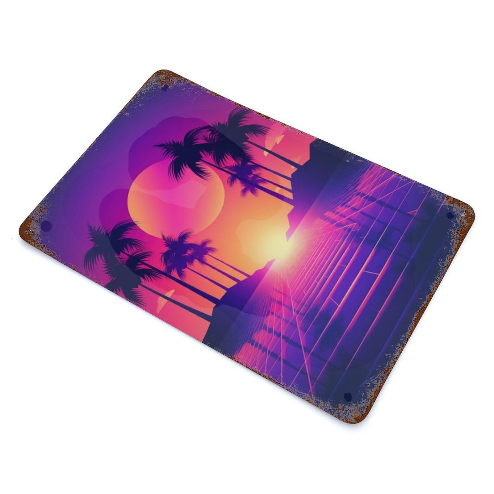 Beautiful Synthwave Vision Decorative Tin Sign 11.8"x7.9", Retro Wall Decor for Living Room, Hallway And Home Decor