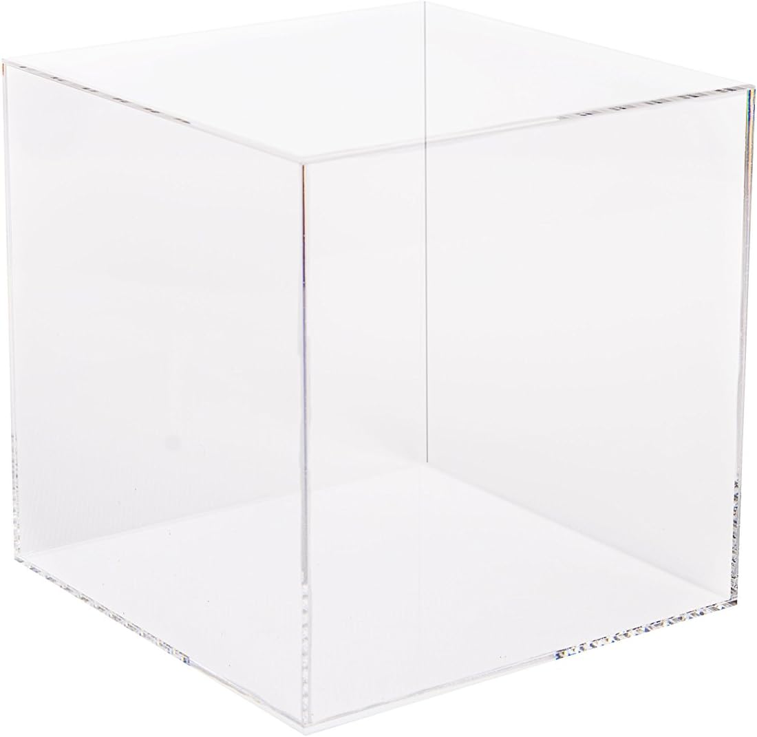 Trophy Display Case Acrylic Cube 200 x 200 x 200 Various Colours Available (Clear Base)