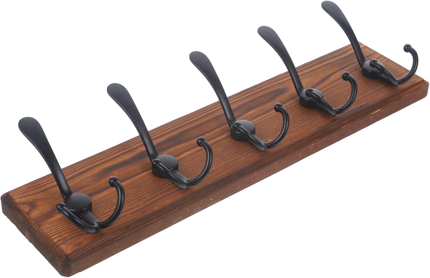 Wooden Wall Mount Key Holder and Coat Rack Vintage Design Adjustable Hooks for Home Entryway Key Organizer and Hat Rack