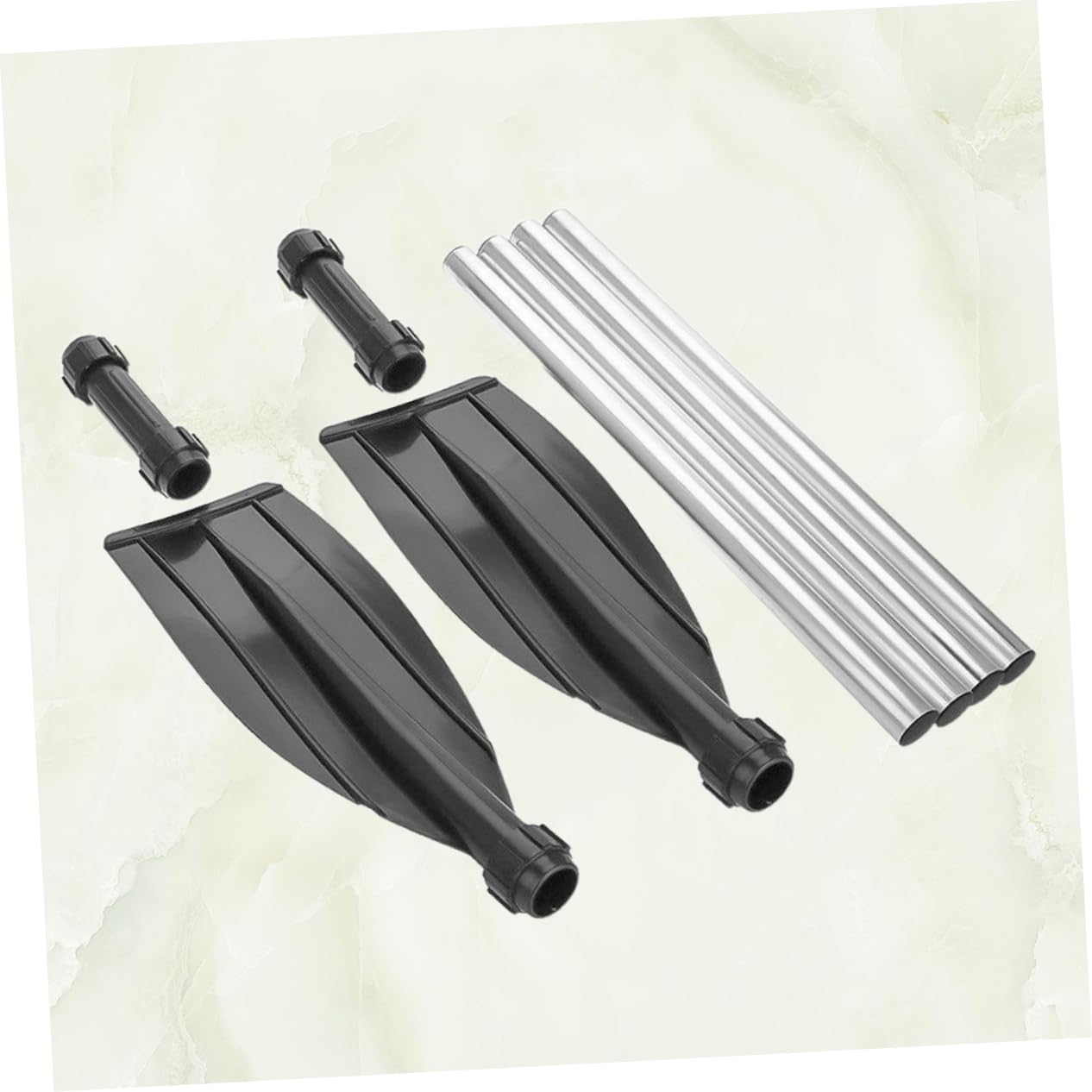 Gatuida Pagaie de Kayak Facile à Assembler en Alliage D'aluminium Double Usage Noir, 210 Cm, Double Extrémité Détachable pour Bateau et Rafting