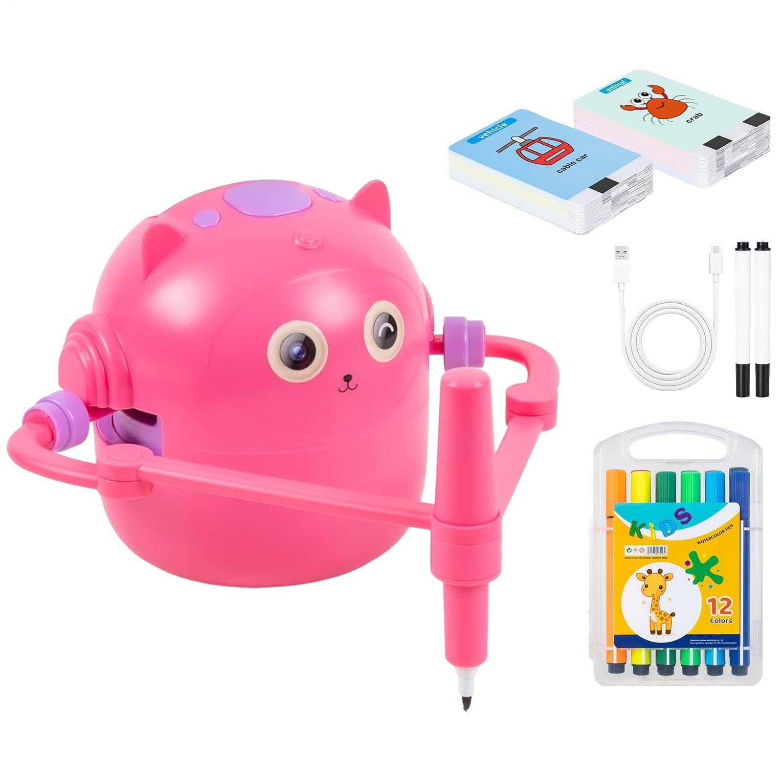 Robot de Dibujo para Niños Aprendizaje de Palabras con Rotuladores de | Máquina Educativa de Dibujo para Niños Para Aulas Sala Dormitorio Niños Niñas Mayores De 5 Años