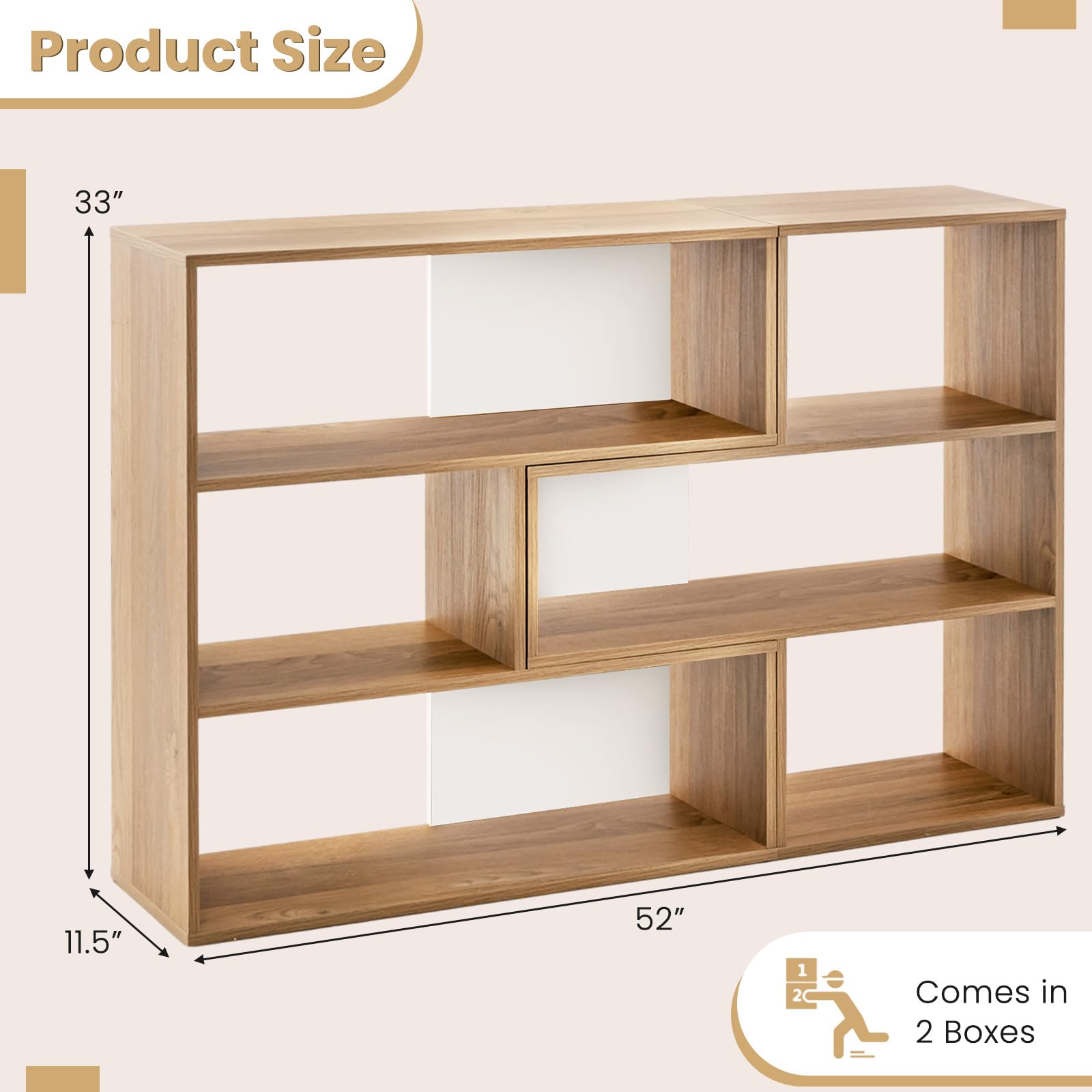 Amazon.com: Giantex 6-Cube Bookcase, 3-Tier Wooden Bookshelf with