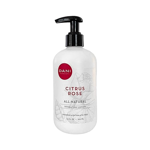 DANI Naturals Loción para manos y cuerpo  Loción de hidratación profunda con aroma a rosa cítrica para piel seca, con manteca de karité y aloe vera,