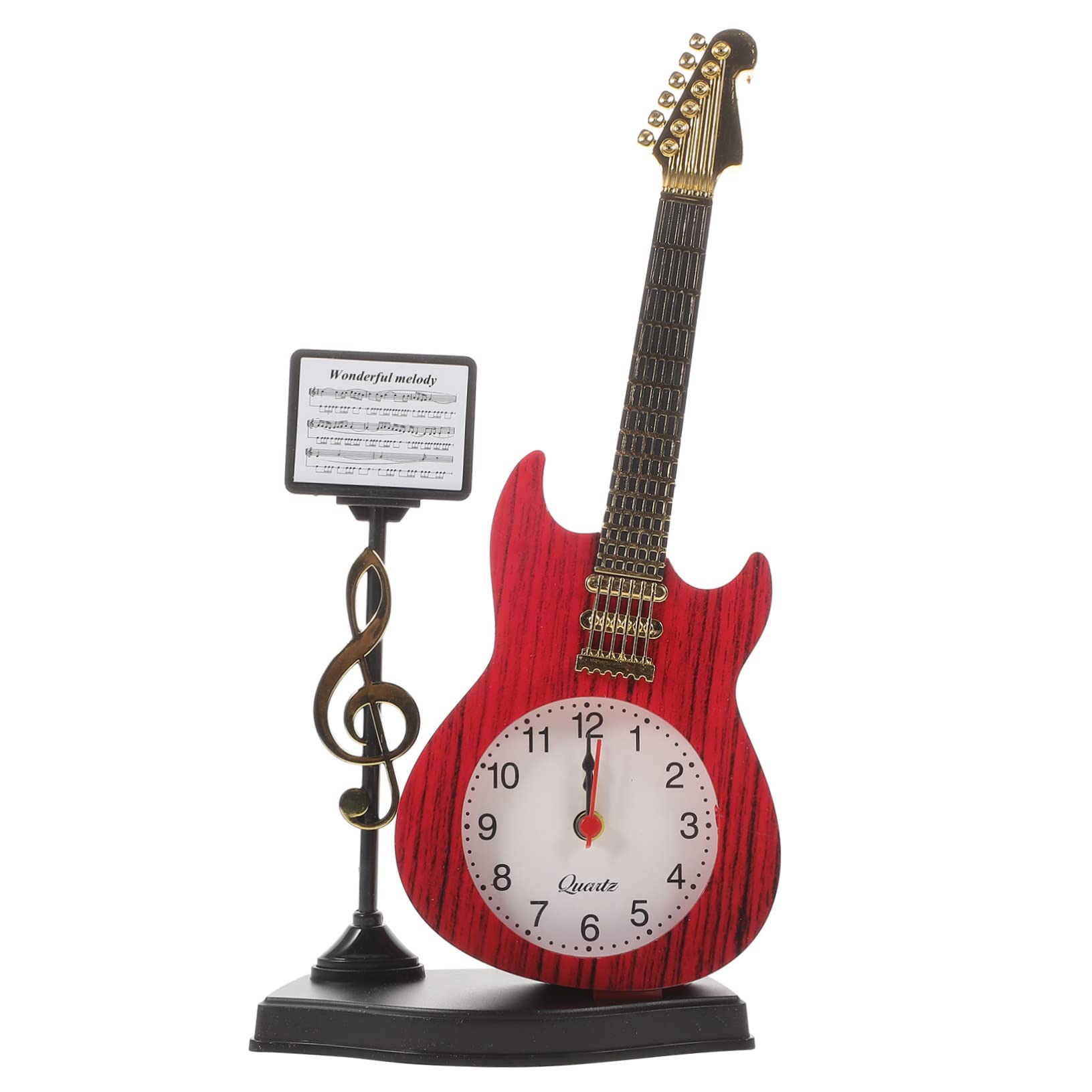 Toyvian Guitar Alarm Clock Music Note Clock Guitar Holiday Musical Bedside Alarm Musical Mantel s Violin Music Decor Household Birthday Present Student Plastic