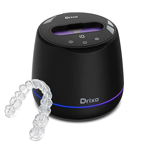 Máquina limpiadora de retenedores ultrasónicos Vaina de limpieza dental para dentadura (Negro)