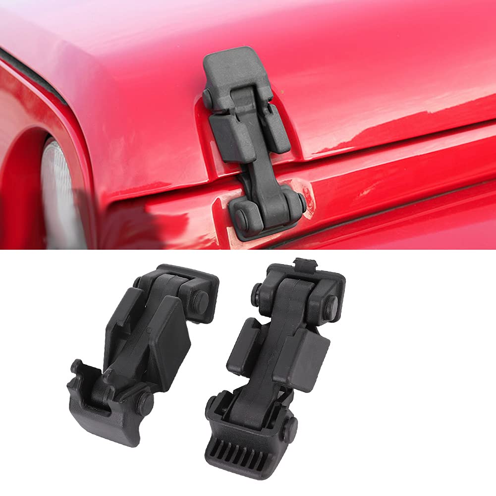 2 Pcs Car Hood Cover Catch Latch Accessories for Jeep Wrangler JK 20072017 Made of High Quality ABS and Rubber Material