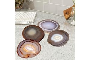 AMOYSTONE Agate Decor Natural Geode Coasters