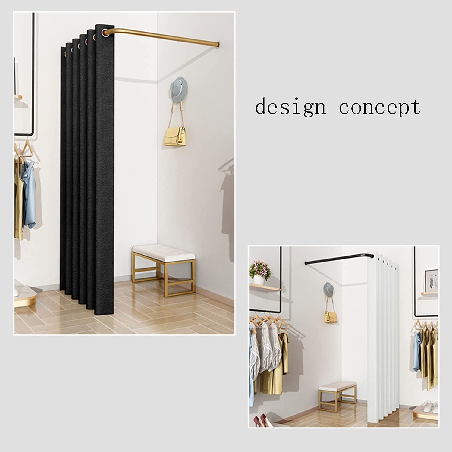 NOBRIM Camerino Negozio di abbigliamento Camerino Spogliatoio portatile Struttura in metallo Spogliatoio a L per centro commerciale Boutique Ufficio per la Tutela della Privacy