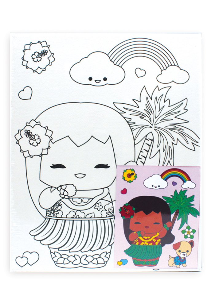Welcome to the Islands Hawaiian Childrens Canvas & Paint Set Island Yumi Aloha