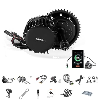 Bafang 1000W Mid Drive Kit,Bafang HD BBS03 Ebike Conversion Kit with 46T Chainring,48V/52V 8Fun Electric Bike Conversion Kit for Moutain Road BikeC18,Without Battery