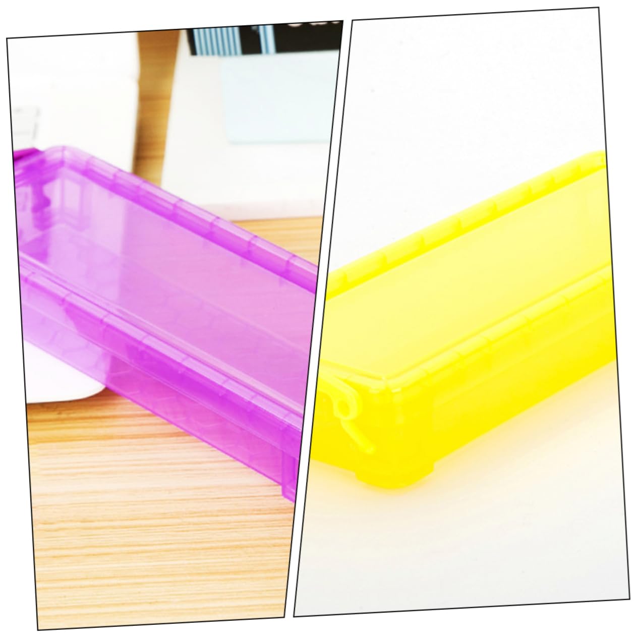 Scatola Portaoggetti Trasparente Per Cancelleria Astuccio Portapenne in Plastica Leggero Organizer Per Matite E Penne Da Ufficio E Casa
