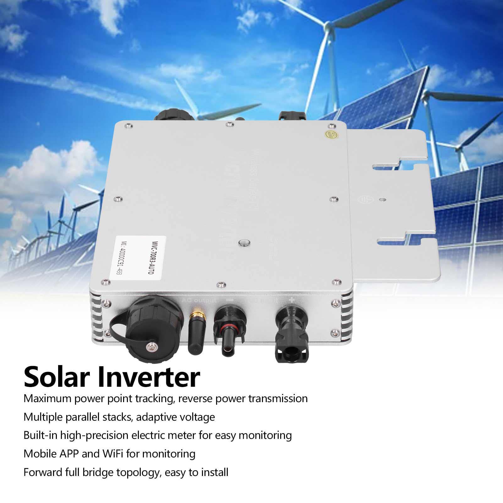 TOPINCN Hochpräziser 700-W-Mikrowechselrichter-Solar-Grid-Tie-Wechselrichter mit Maximum Power Point Tracking für Energieeffizienz Beim Wohnmobil-Camping