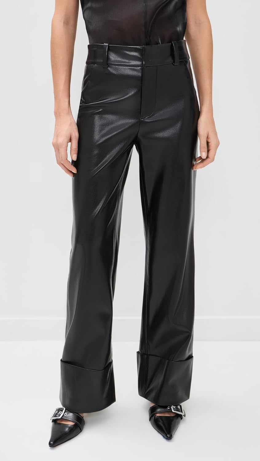 alice + olivia Women's Alexander High Rise Vegan Leather Pants - Image 2