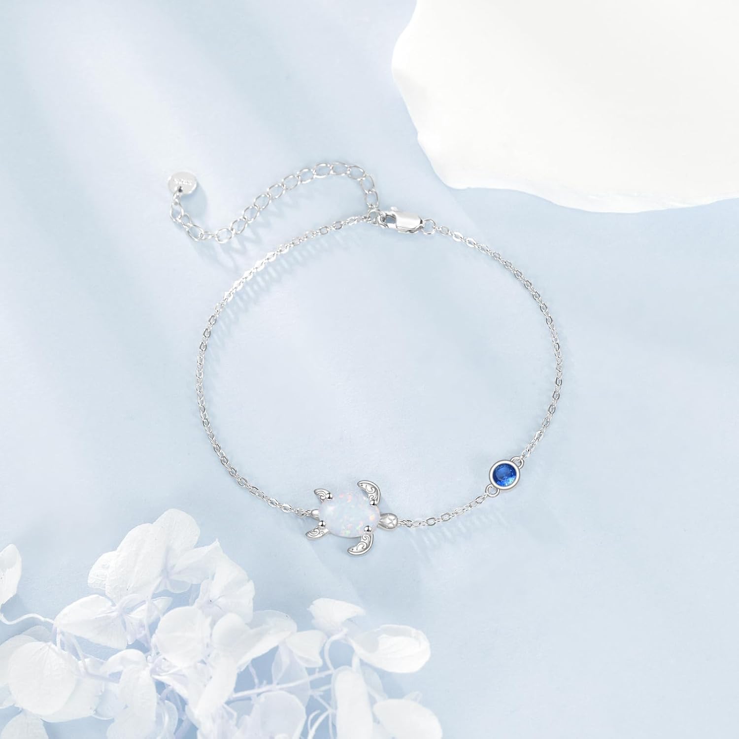 Turtle Bracelet 925 Sterling Silver Opal Sea Turtle Bracelet Ocean Beach Hawaiian Sea Jewelry Gifts for Women - Image 4