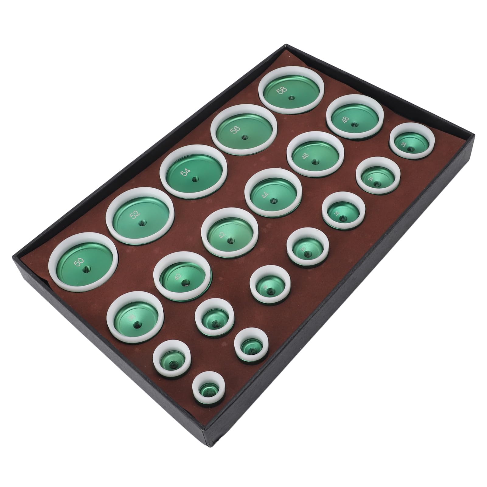 Naroote Kit de Troqueles de Prensa de Reloj Duradero de 20 Piezas para Reparación y Mantenimiento de Relojes Hecho de Metal y ABS 20-58mm