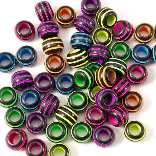 Image of 1000Pcs Acrylic Kandi Pony Beads Bulk for Bracelet Jewelry Making Supplies | Mix Candy Color,Round,crystal,large hole beads,