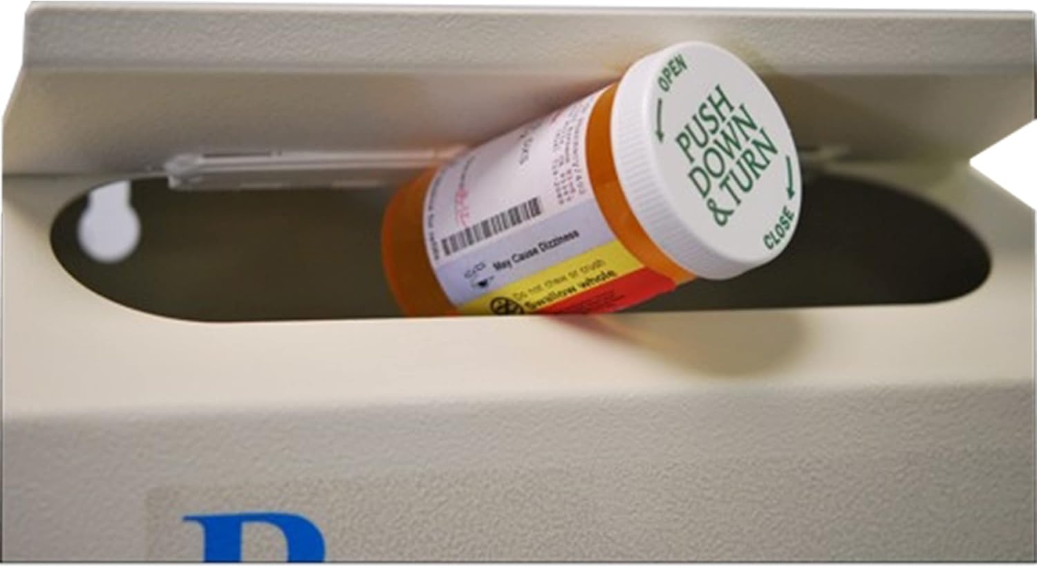 Protex RX-164 Prescription Drugs Drop Box Beige, for drugs cash, checks and envelopes, Metal baffle,Pre-drilled mounting holes, double steel door