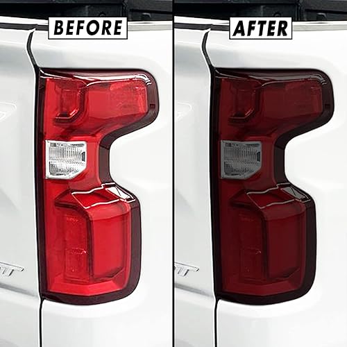 Vista 9 de SlickMod Tinte de humo de vinilo precortado para luz trasera Chevy Silverado 2019-2022 (1. luz trasera, 20% humo oscuro)