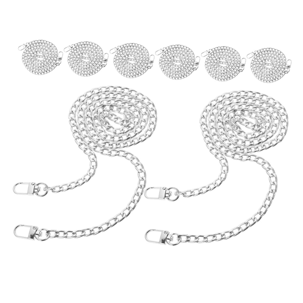 NOLITOY 8 Piezas Cadena de Reemplazo para Bolso, Cadena de Hierro Plana con Hebillas Metálicas, Compatible con Diferentes Estilos de Bolsos