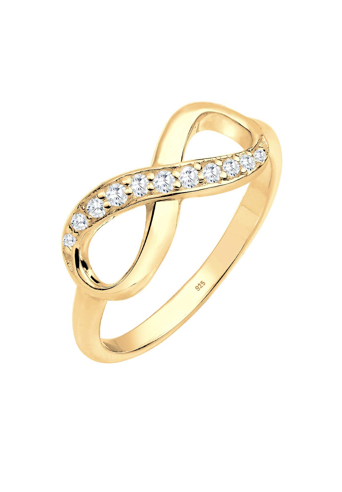 Elli – Anello da donna infinity 925 argento zirconi oro brillante – 0608230615