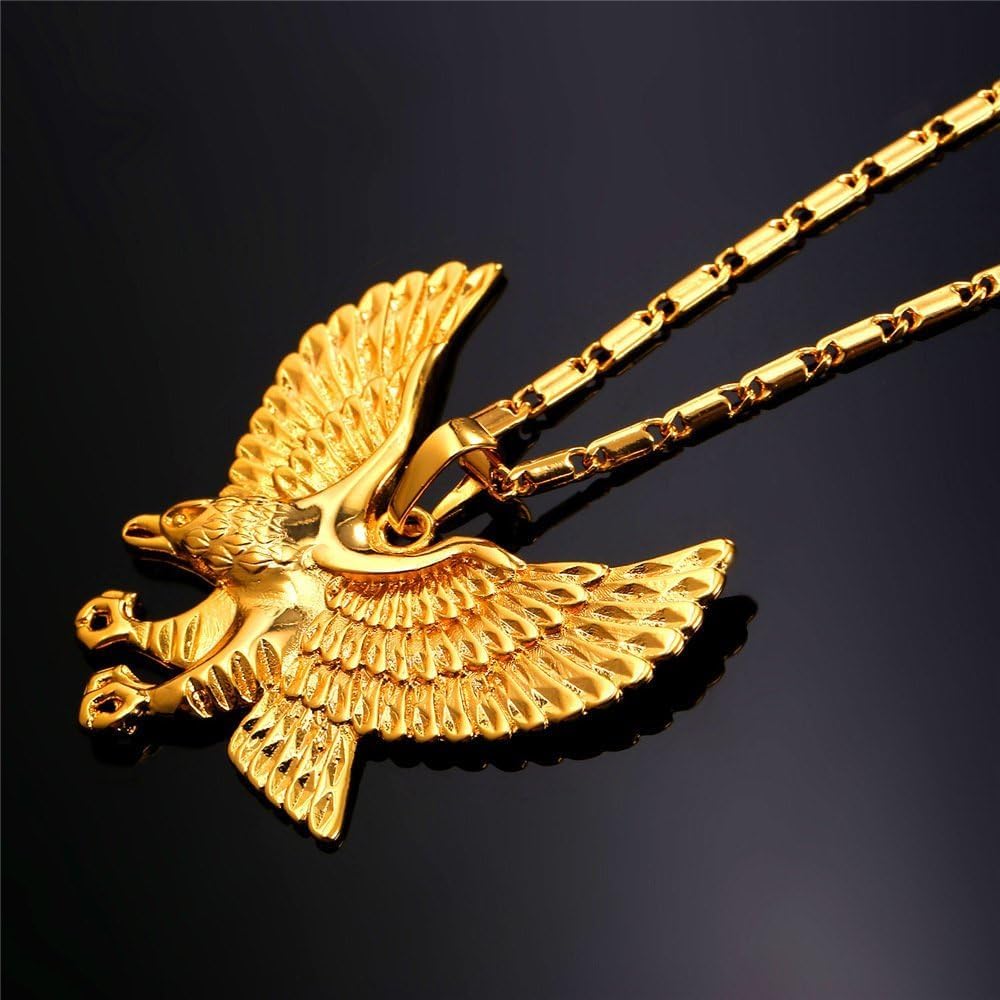 U7 Punk Chameleon/Eagle/Dragon/Hawk/Wolf Necklaces for Men Women, Retro Black Stainless Steel Animal Pendant Personalized Jewelry Gift Cool Necklace with 22 Inch Chain